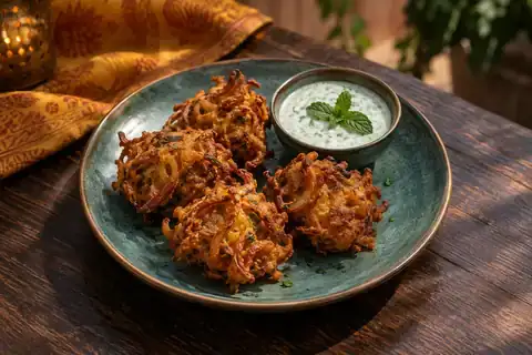 Onion Bhaji served as a single listed menu portion