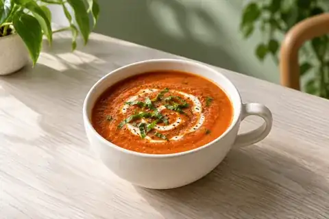 Roasted Tomato Soup served as a single listed menu portion
