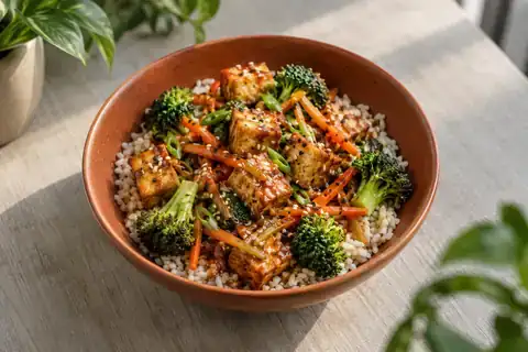 Sesame Tofu Rice Bowl