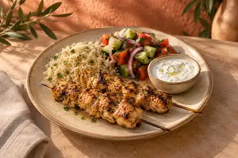 Lemon Chicken Skewer Plate