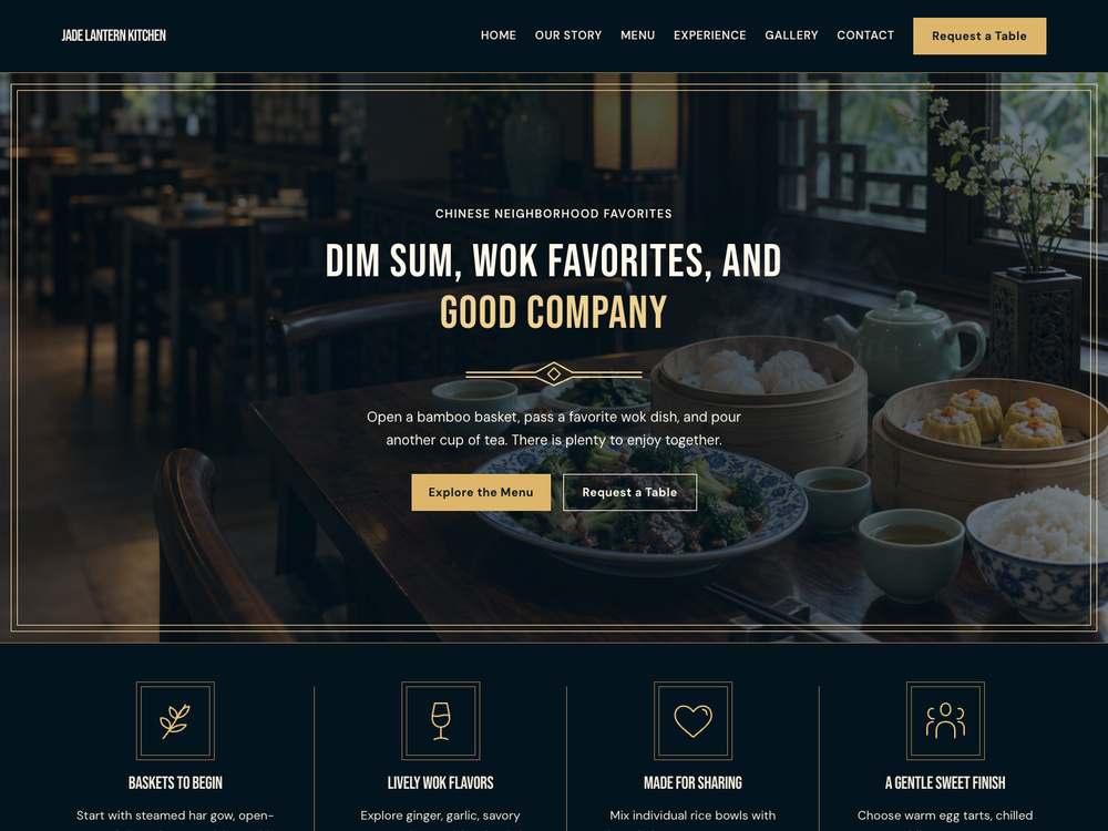 Chinese Restaurant homepage in 04 · Golden Art Deco