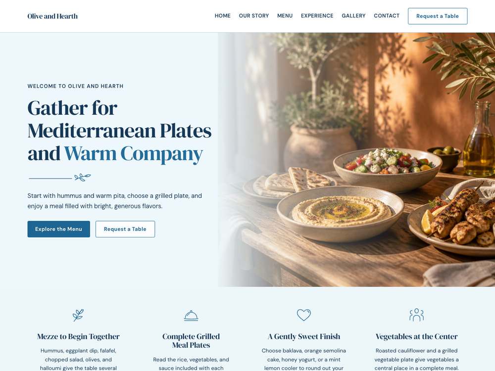 Mediterranean Restaurant homepage in 10 · Coastal Azure